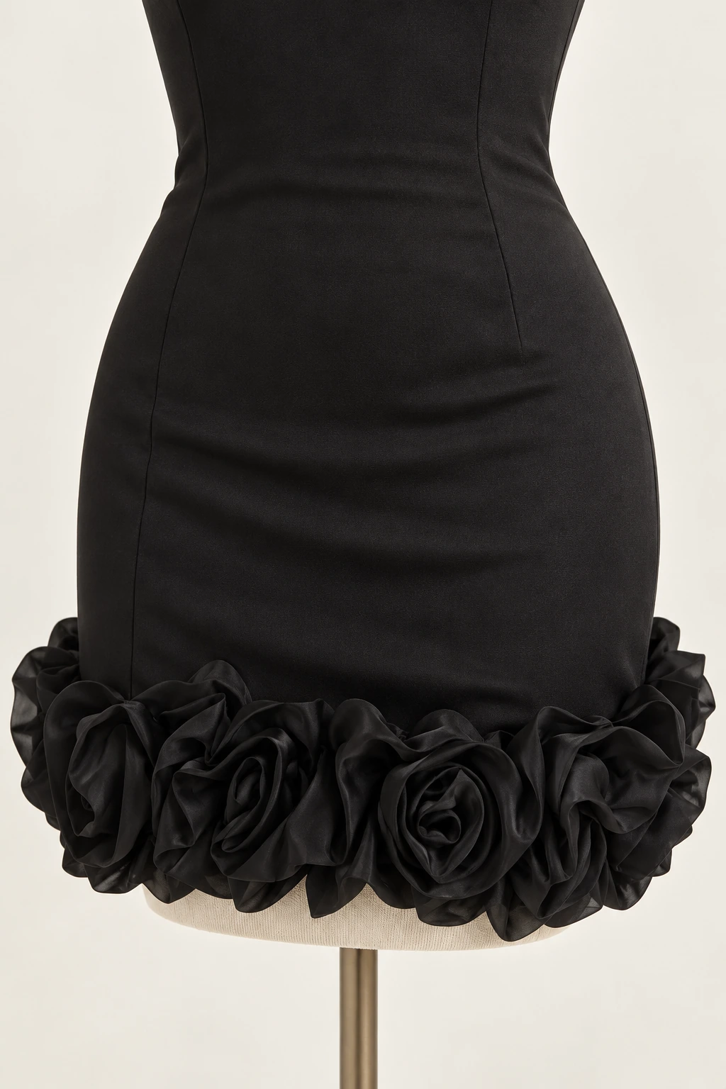 Robe demoiselle d’honneur pour mariage civil Camélia, noir : détail de la jupe