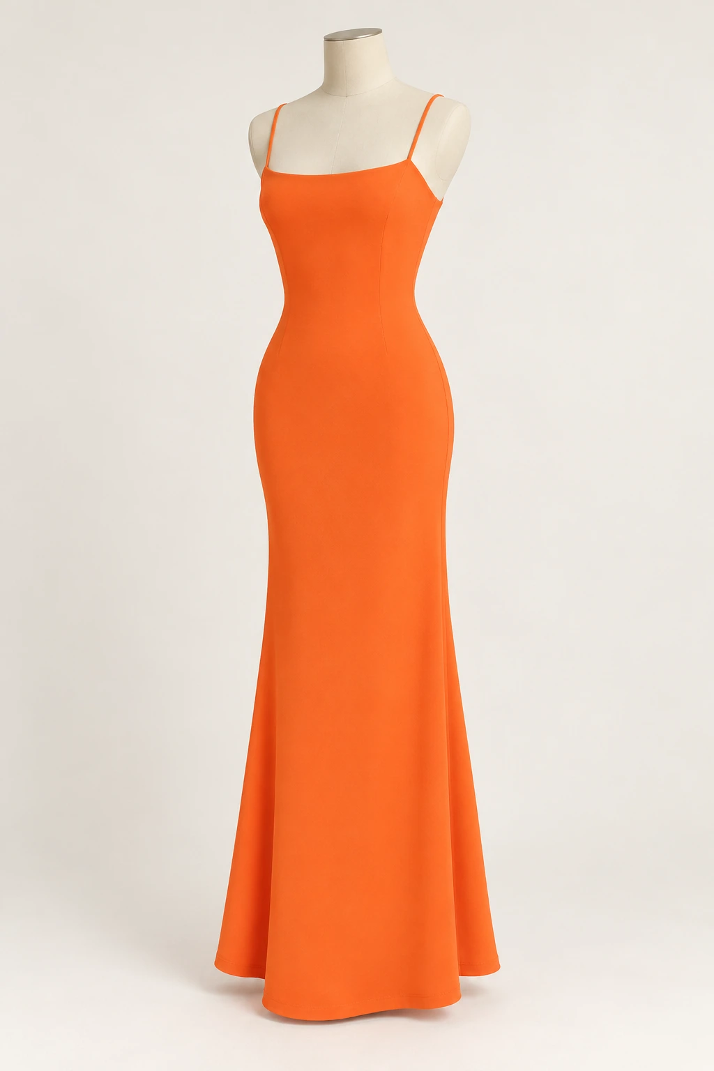 Robe demoiselle d’honneur orange Clémentine, orange vif : vue de trois quarts