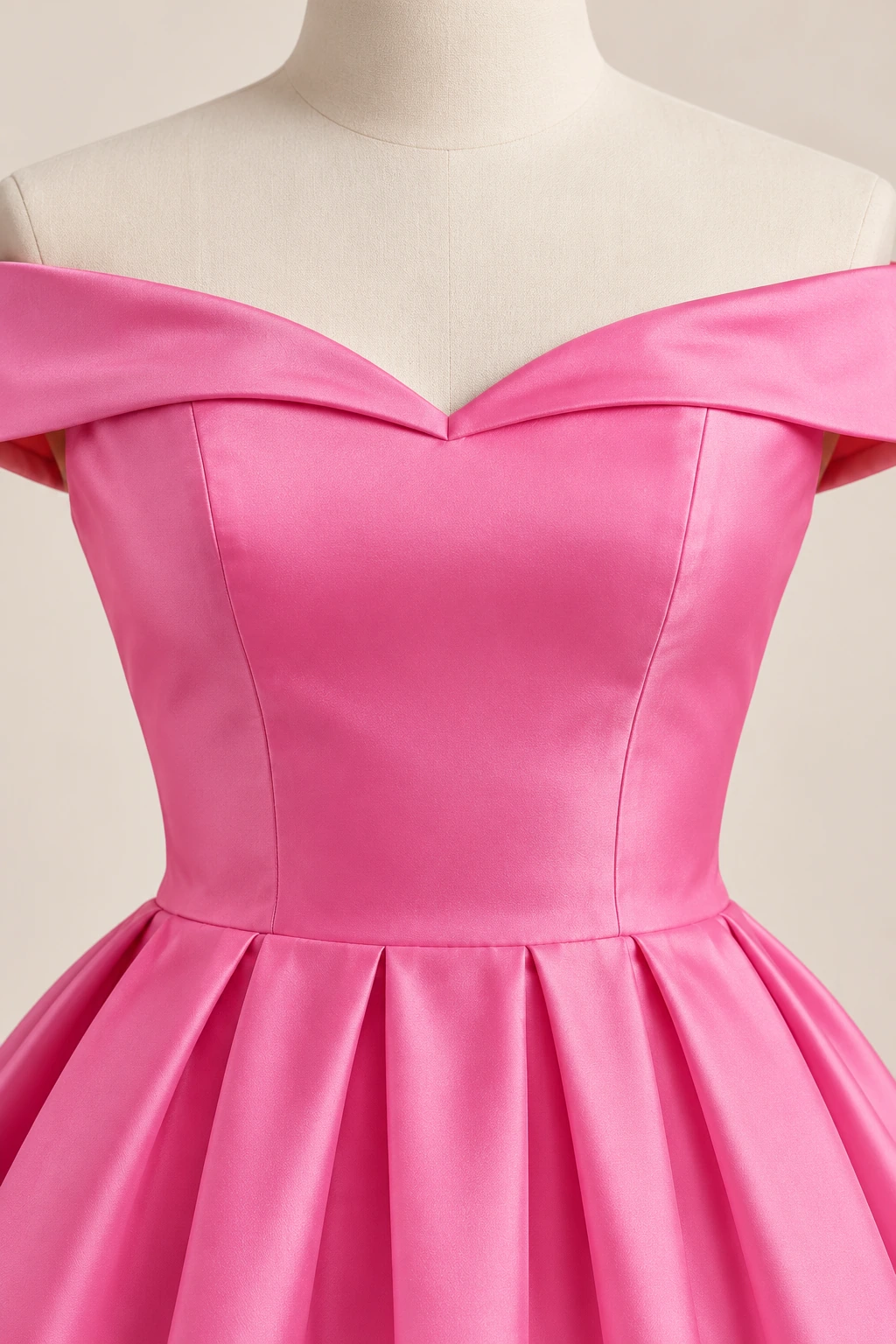 Robe demoiselle d’honneur rose Jeanne, rose vif : détail du buste